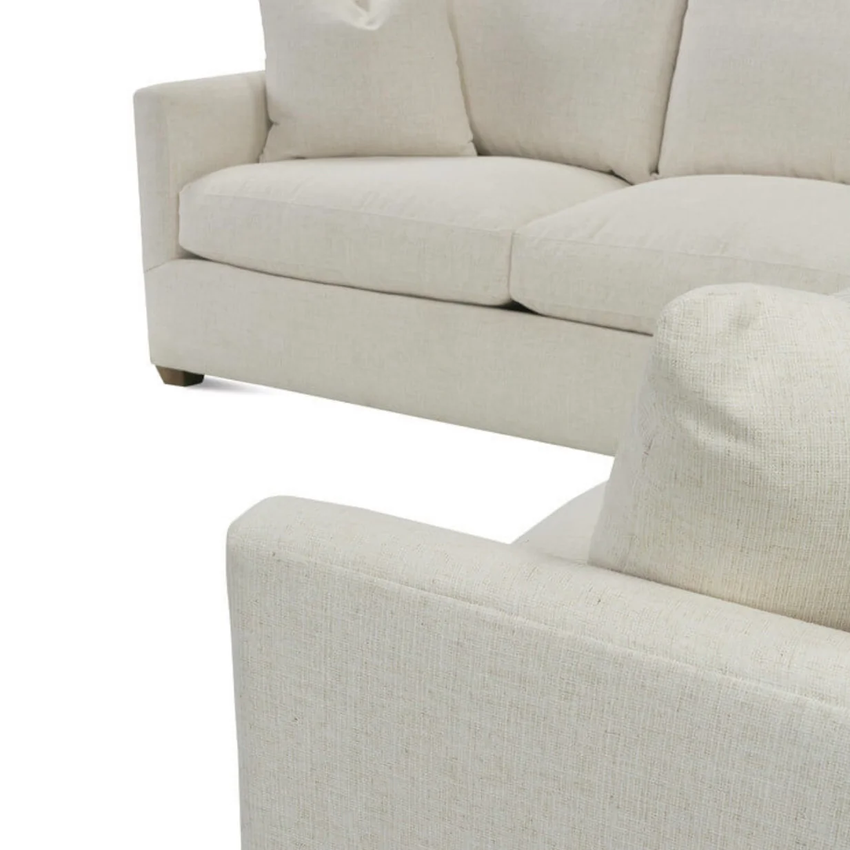 Rowe Furniture Lilah Bone White Plush Chenille Performance Fabric 106” x 110" Sectional ~ Express Collection - Image 7