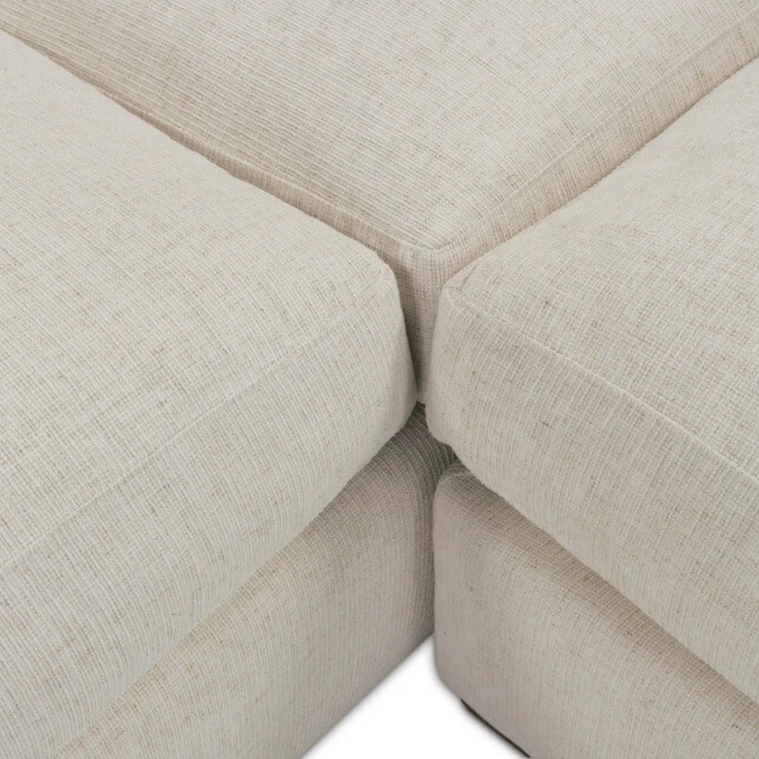 Rowe Furniture Lilah Bone White Plush Chenille Performance Fabric 106” x 110" Sectional ~ Express Collection - Image 9