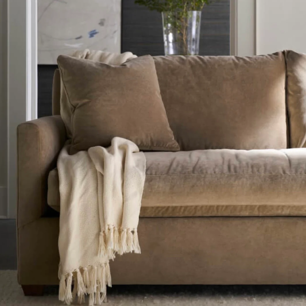 Rowe Furniture Lilah Fawn Brushed Velvet 89” Sofa ~ Express Collection - Image 5