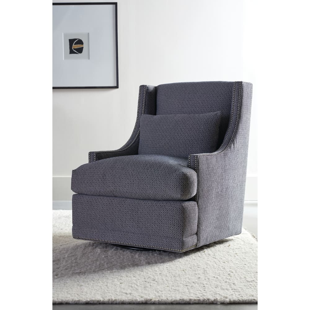 Rowe Furniture Lindsay Swivel Chair with Nail Head Trim ~ Available To Custom Order in All Fabrics - Image 4
