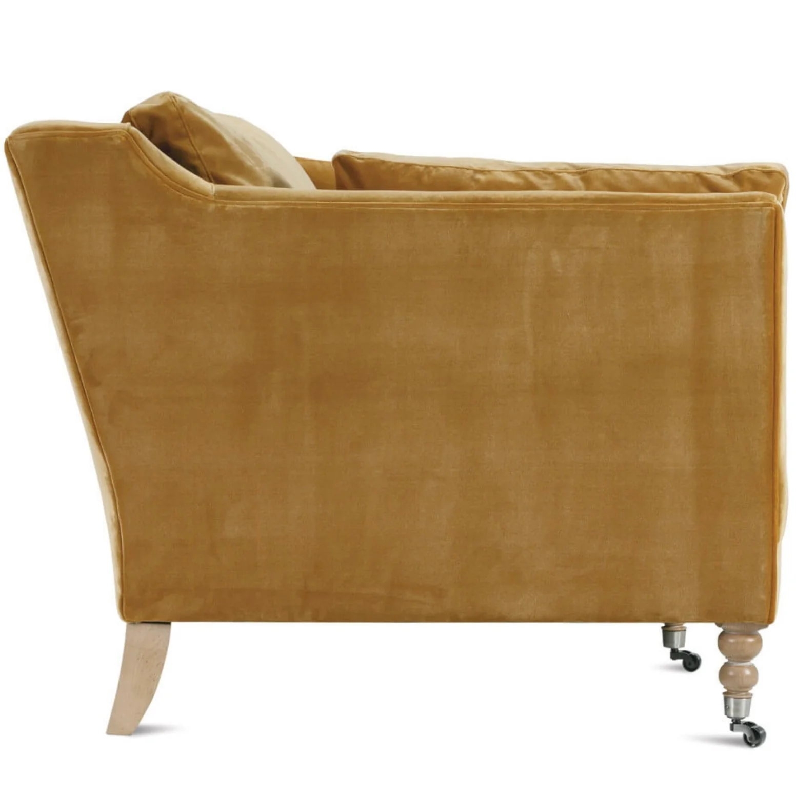 Rowe Furniture Madeline Antiqued Amber Velvet 90” Sofa ~ Express Collection - Image 4