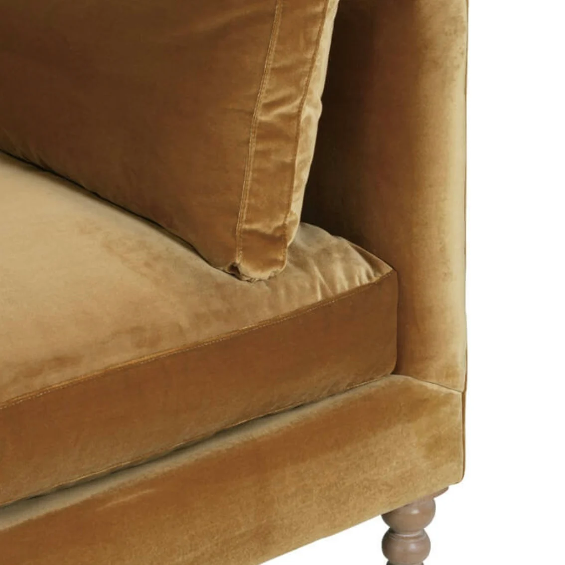 Rowe Furniture Madeline Antiqued Amber Velvet 90” Sofa ~ Express Collection - Image 8