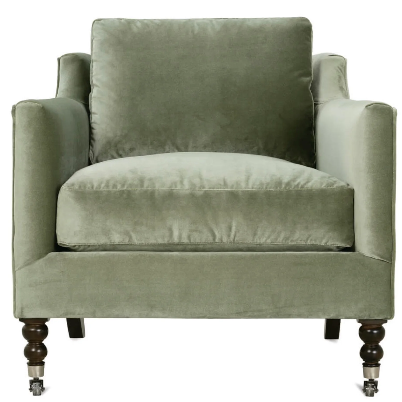 Rowe Furniture Madeline Antiqued Moss Velvet Accent Chair ~ Express Collection