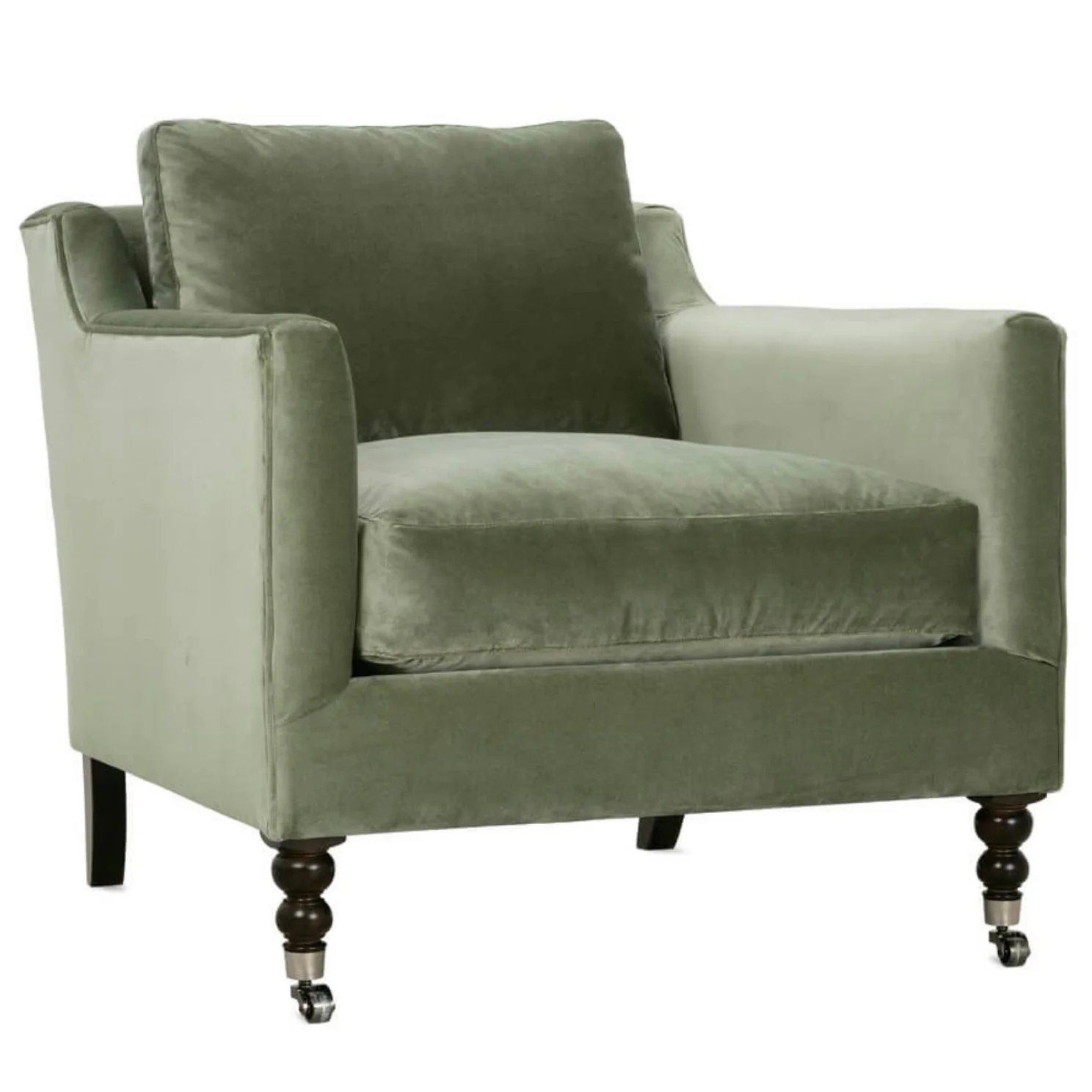 Rowe Furniture Madeline Antiqued Moss Velvet Accent Chair ~ Express Collection - Image 2