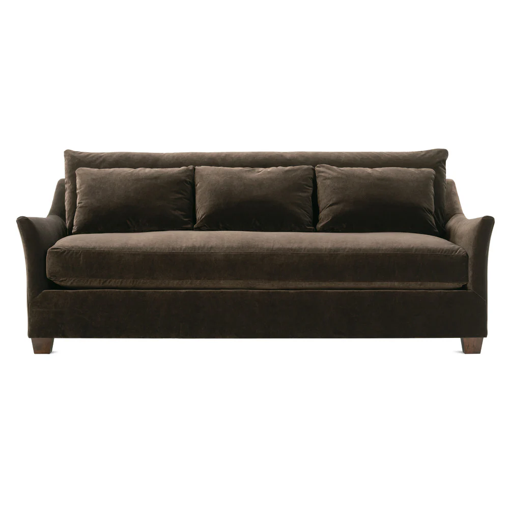Rowe Furniture Moreau Brown Velvet 85” Sofa ~ Express Collection - Image 5