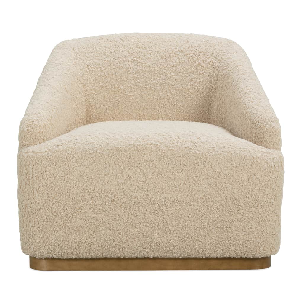 Rowe Furniture Neutral Boucle Bernie Swivel Chair - Image 3