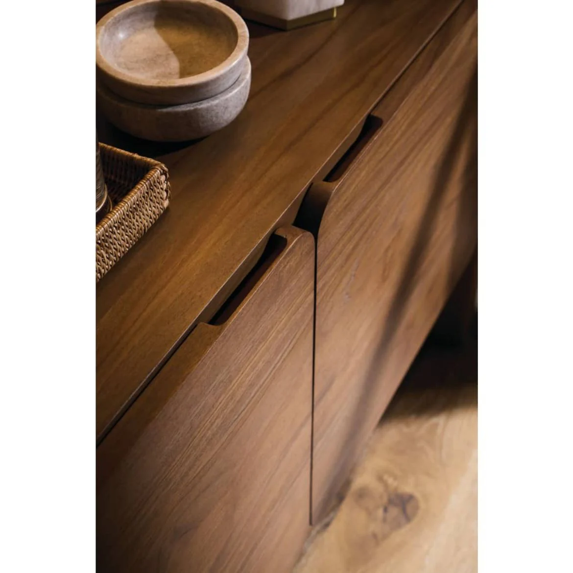 Rowe Furniture Nova Teak Wood Credenza - Image 3