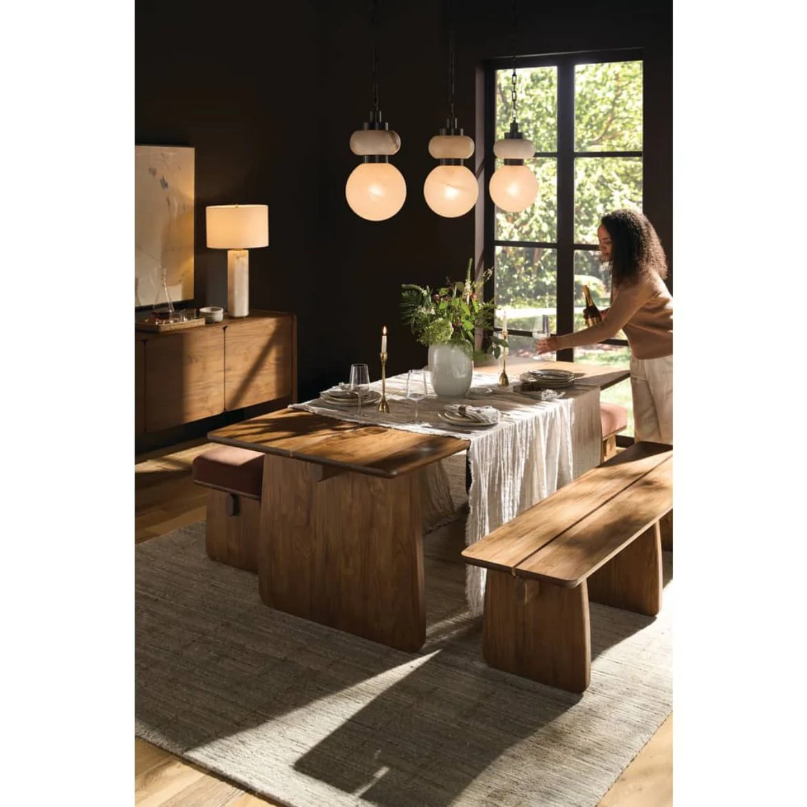 Rowe Furniture Nova Teak Wood Credenza - Image 4