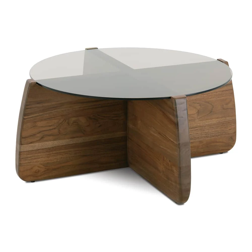 Rowe Furniture Nova Round Glass Coffee Table - Image 5