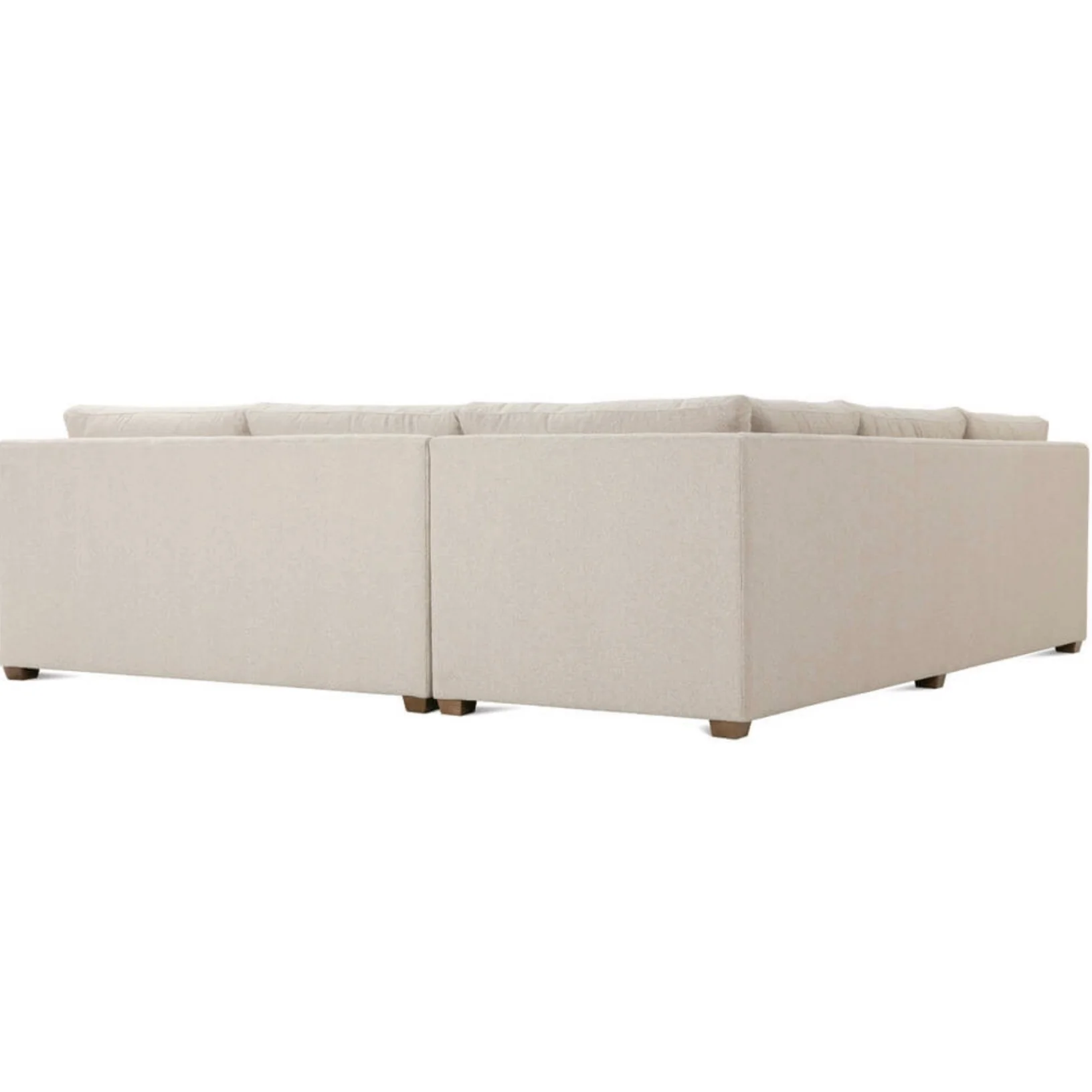 Rowe Furniture Sylvie Sand Boucle Bench Seat Sectional Sofa 116" x 110" - Image 4