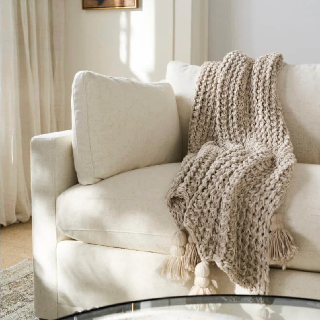 Rowe Furniture Sylvie Bone White Performance Fabric Bench Cushion 88” Sofa ~ Express Collection - Image 5