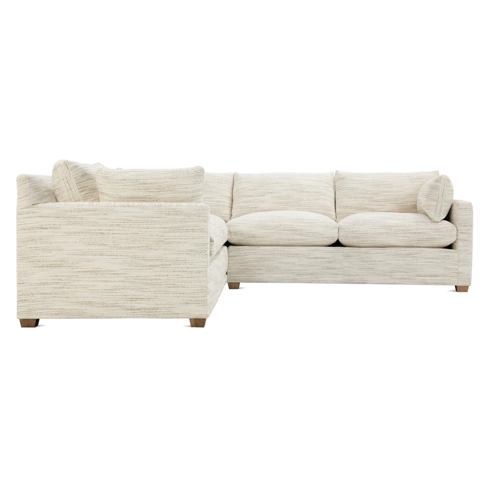 Rowe Furniture Sylvie Ivory and Taupe Boucle Sectional Sofa 116 x 110 ~ Express Collection - Image 3