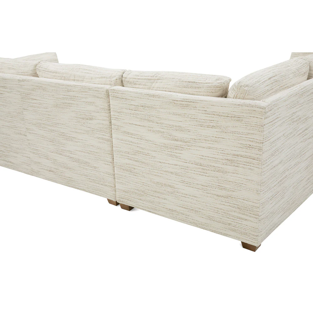 Rowe Furniture Sylvie Ivory and Taupe Boucle Sectional Sofa 116 x 110 ~ Express Collection - Image 4