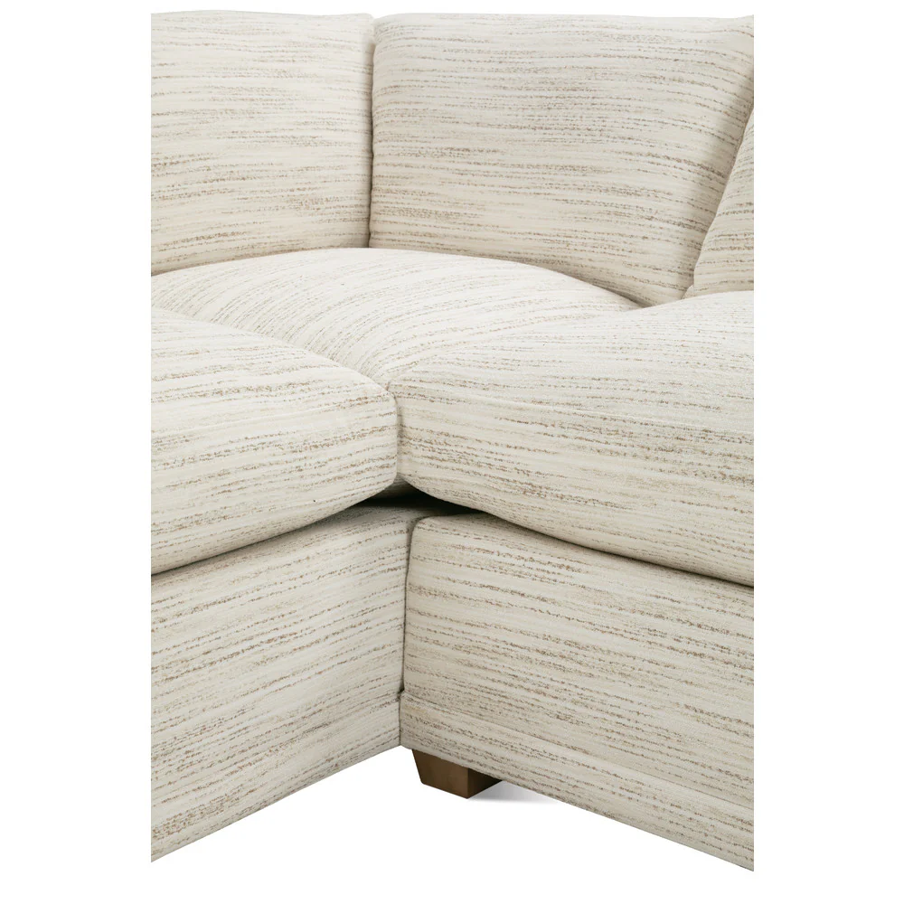 Rowe Furniture Sylvie Ivory and Taupe Boucle Sectional Sofa 116 x 110 ~ Express Collection - Image 8