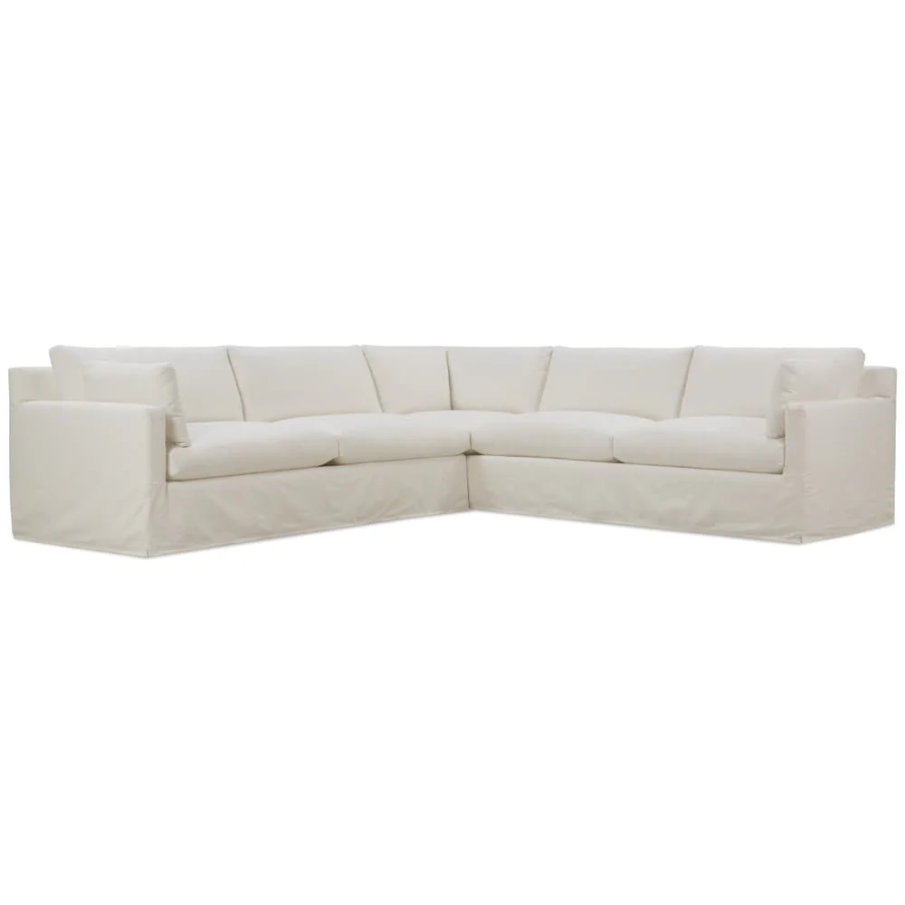Rowe Furniture Sylvie Slipcovered L-Shaped Sectionals with Chaise and Split Seat Cushions ~ Available To Custom Order In All Fabrics and Configurations