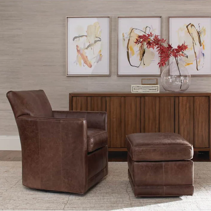 Rowe Furniture Times Square Leather Swivel Chair ~ Available In Swivel Glider and To Custom Order in All Leathers - Image 5