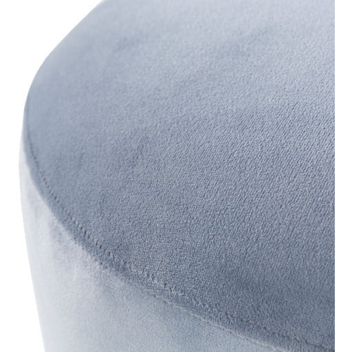 Surya Roxeanne Modern Slate Velvet Round Pouf Ottoman With Gold Base RON-005 - Image 4