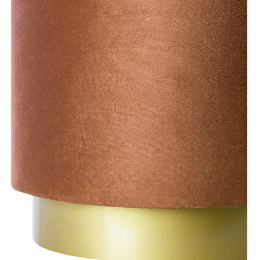 Surya Roxeanne Modern Brown Velvet Round Pouf Ottoman With Gold Base RON-012 - Image 2
