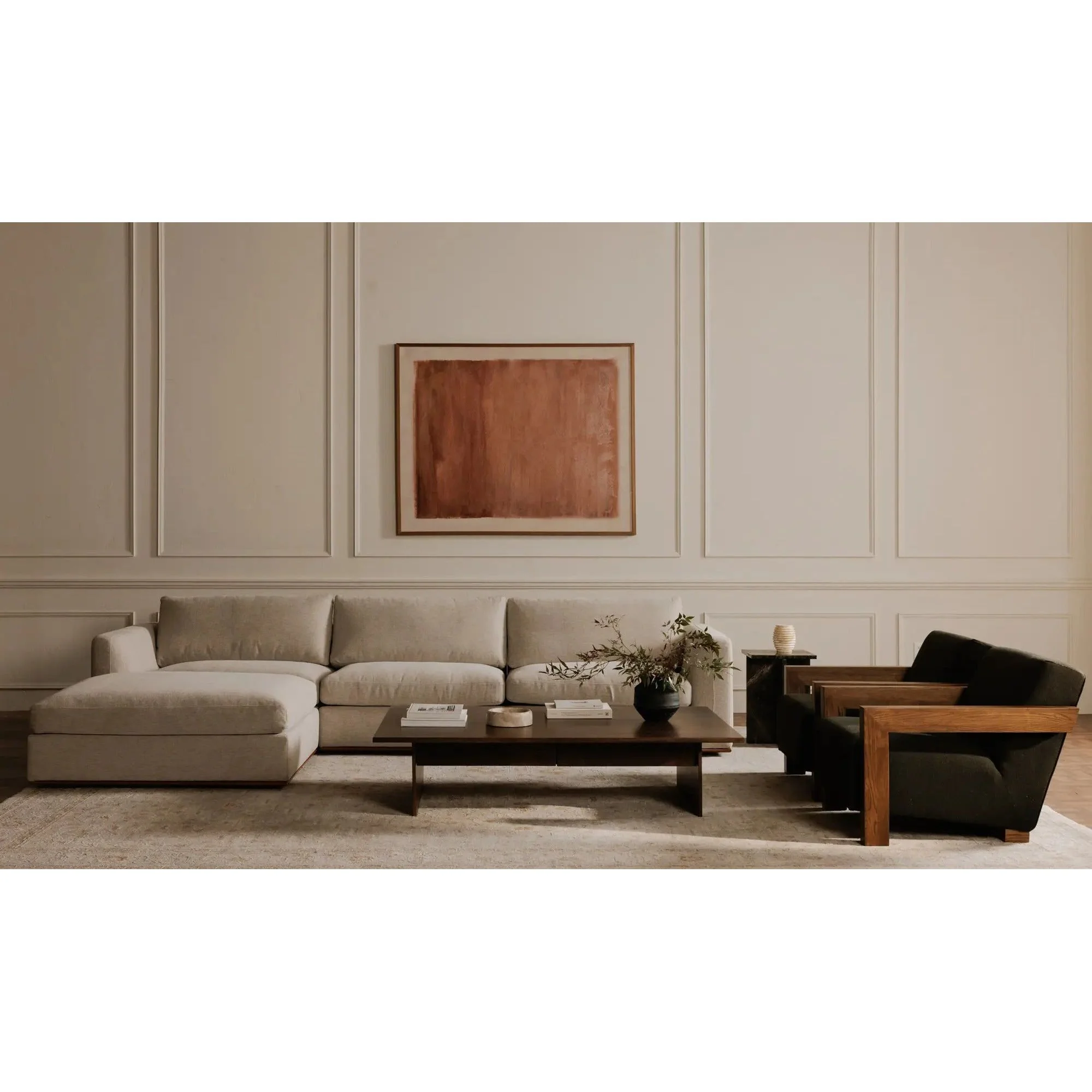 Moe’s Home Rue Flecked Grey Ottoman - Image 2