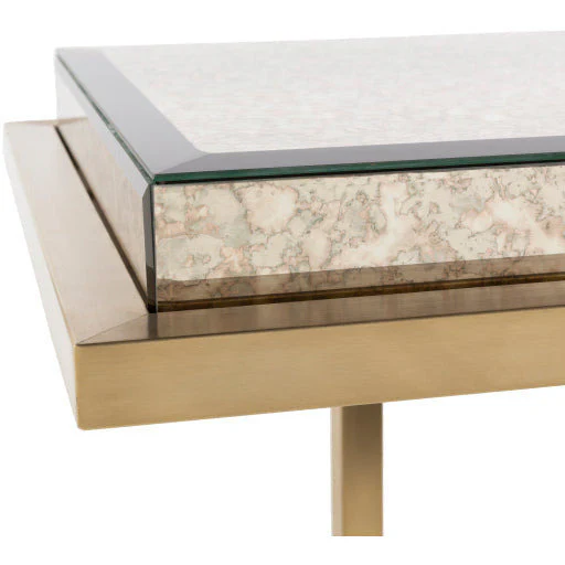 Surya Saavedra Modern Metallic Silver Top With Gold Base Console Table Modern SVD-002 - Image 2