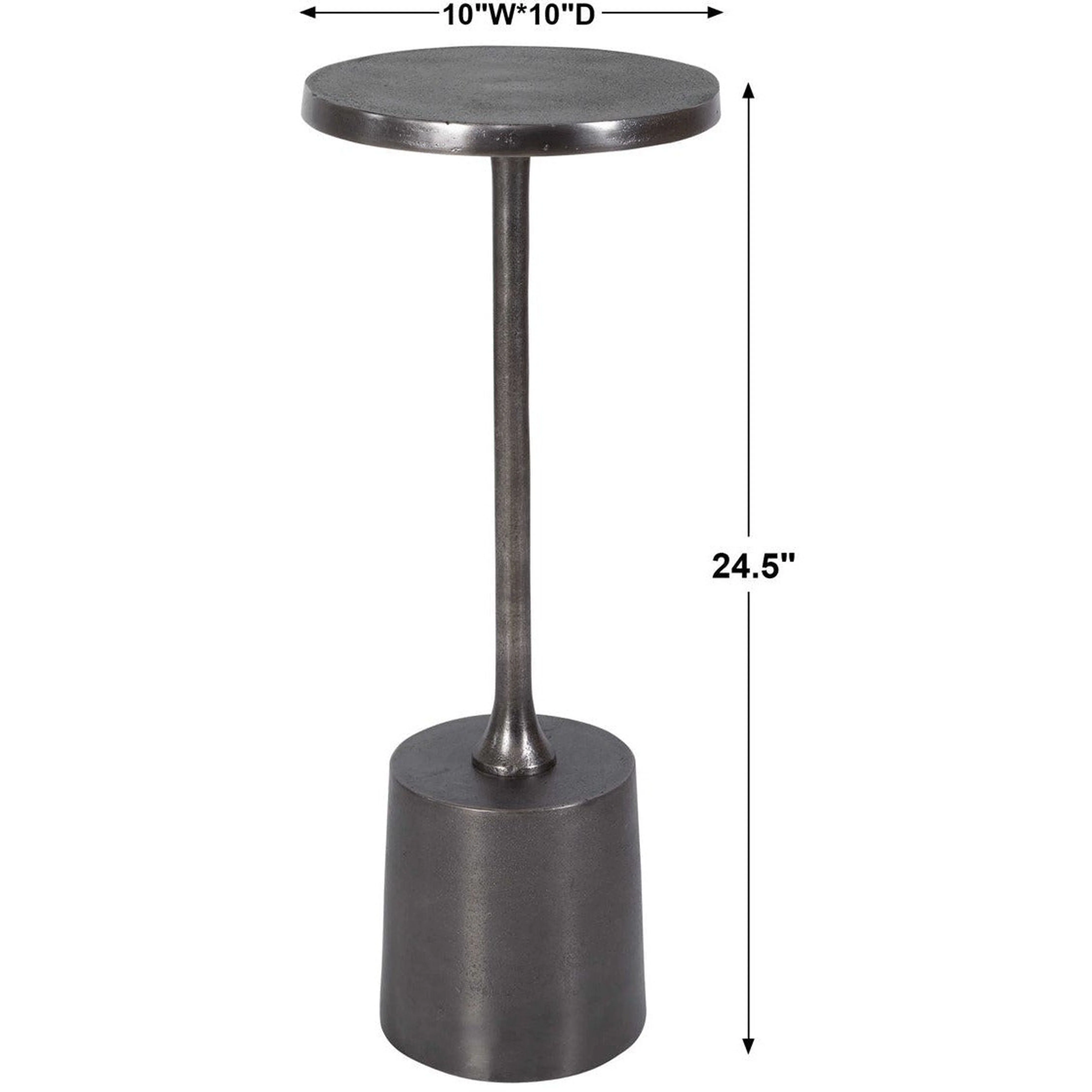 Uttermost Sanaga Antiqued Nickel Modern Round Drink Table - Image 5