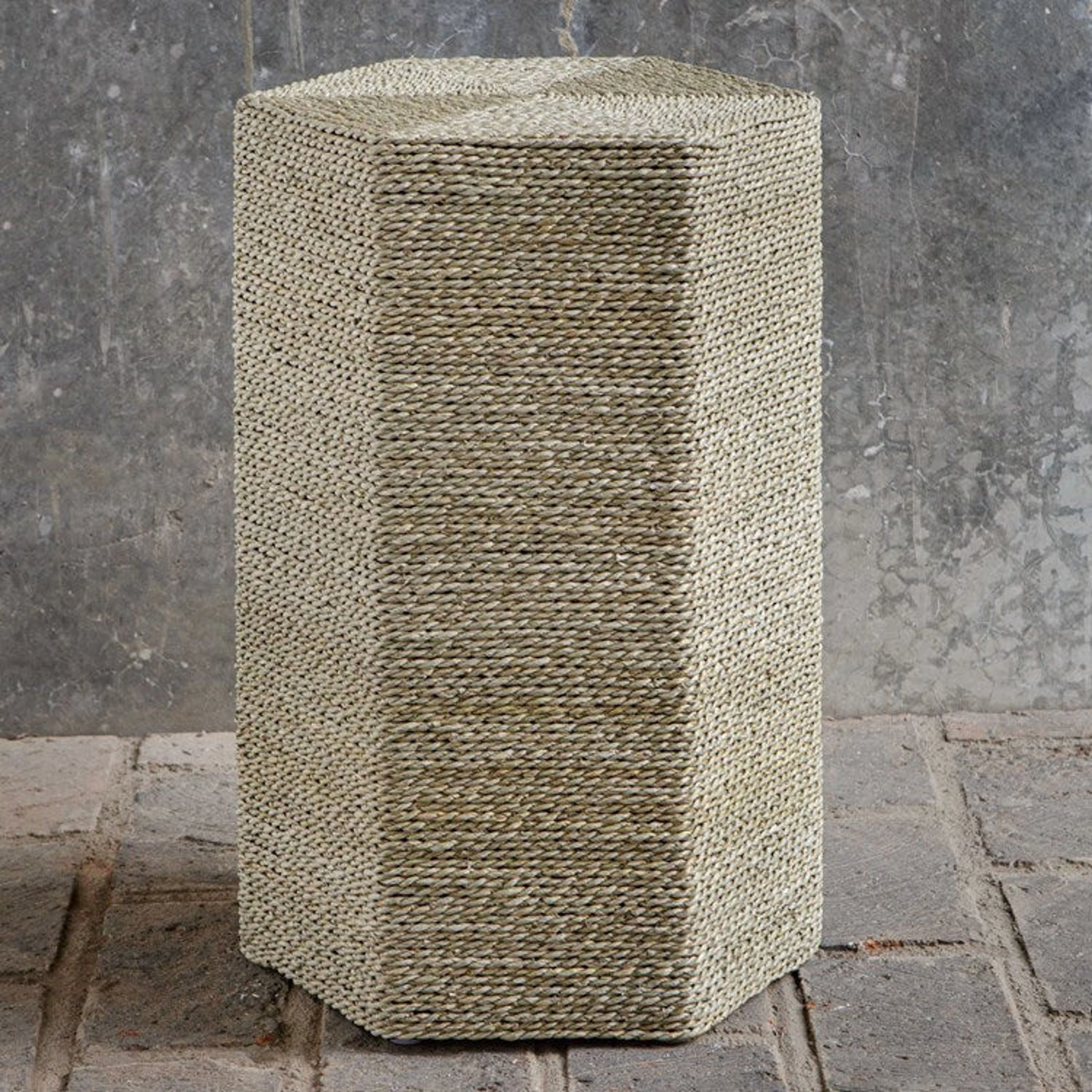 Uttermost Sea Braid Natural Braided Seagrass Coastal Style Accent Table - Image 3
