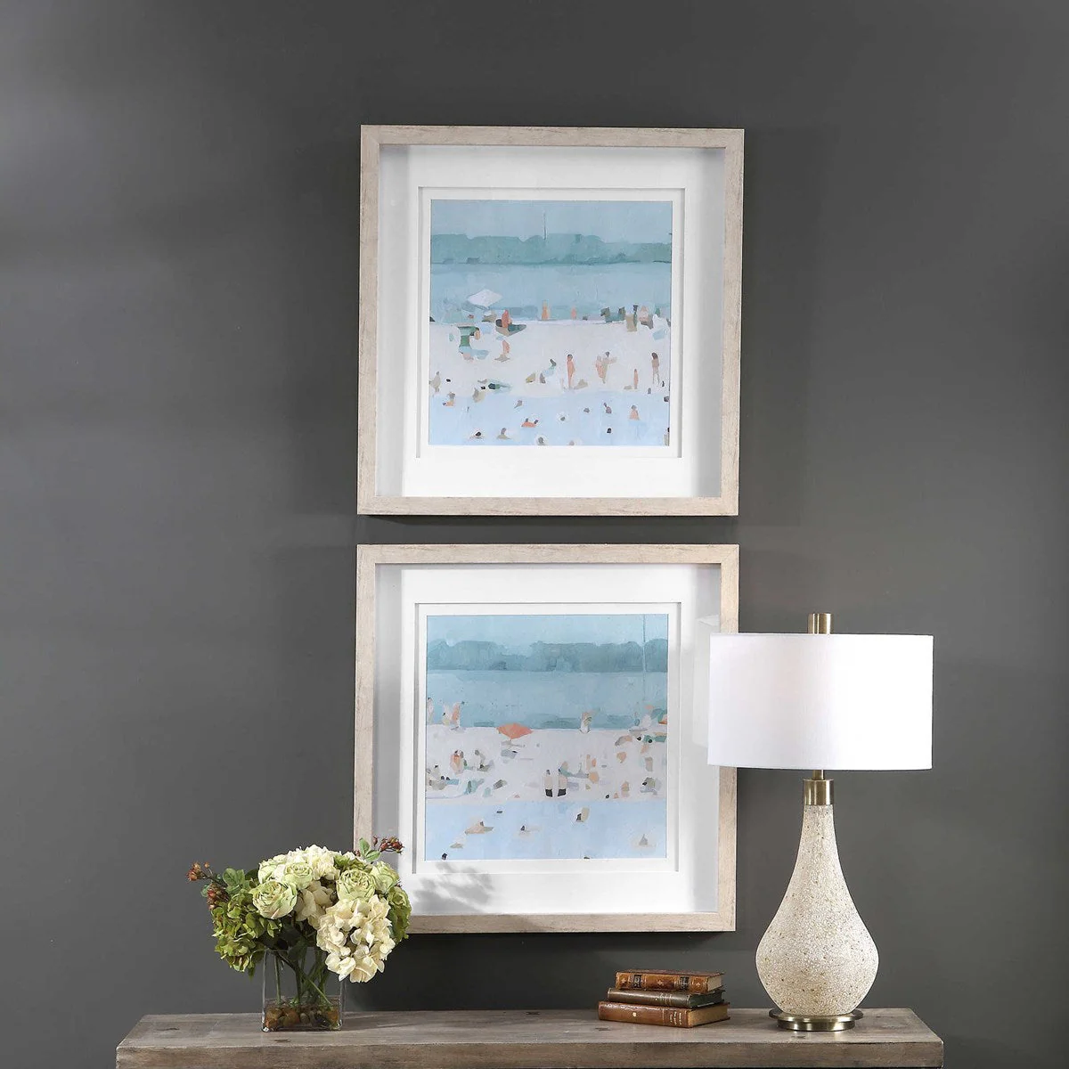 Uttermost Sea Glass Sandbar Set of 2 Framed Prints