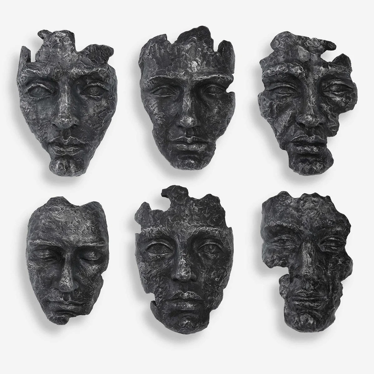 Uttermost Self-Portrait Steel Gray Modern Set of 6 Wall Decor - Image 2