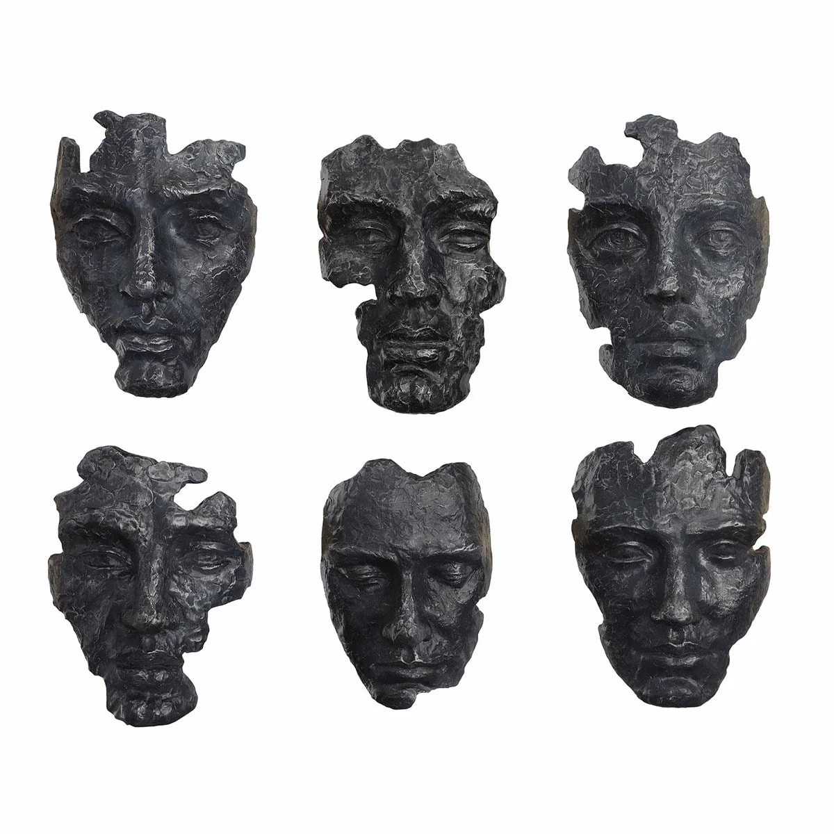 Uttermost Self-Portrait Steel Gray Modern Set of 6 Wall Decor - Image 4
