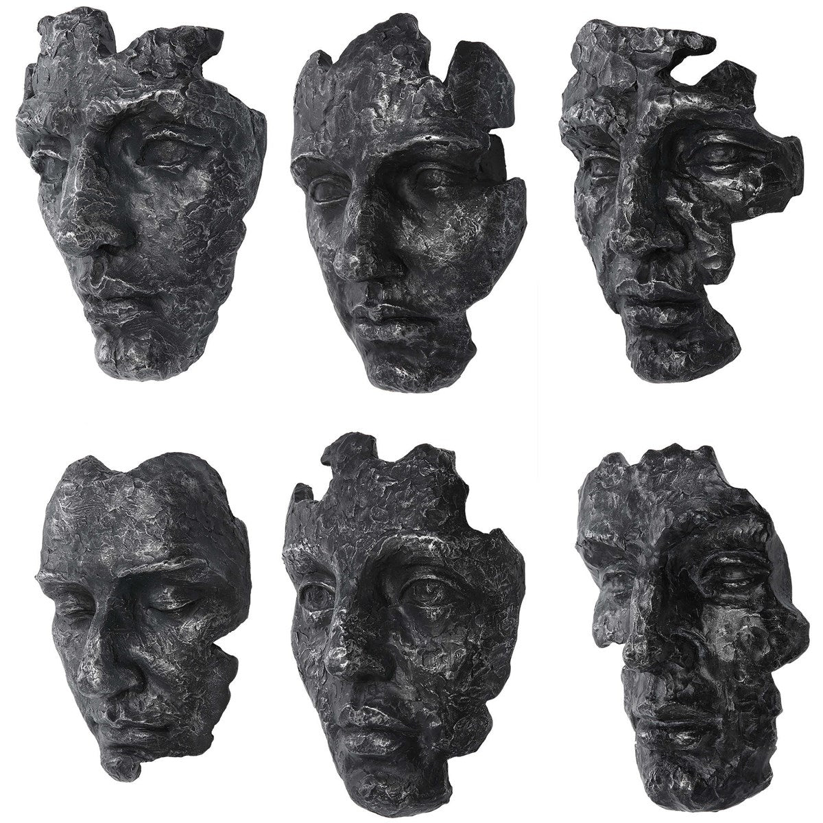Uttermost Self-Portrait Steel Gray Modern Set of 6 Wall Decor - Image 5