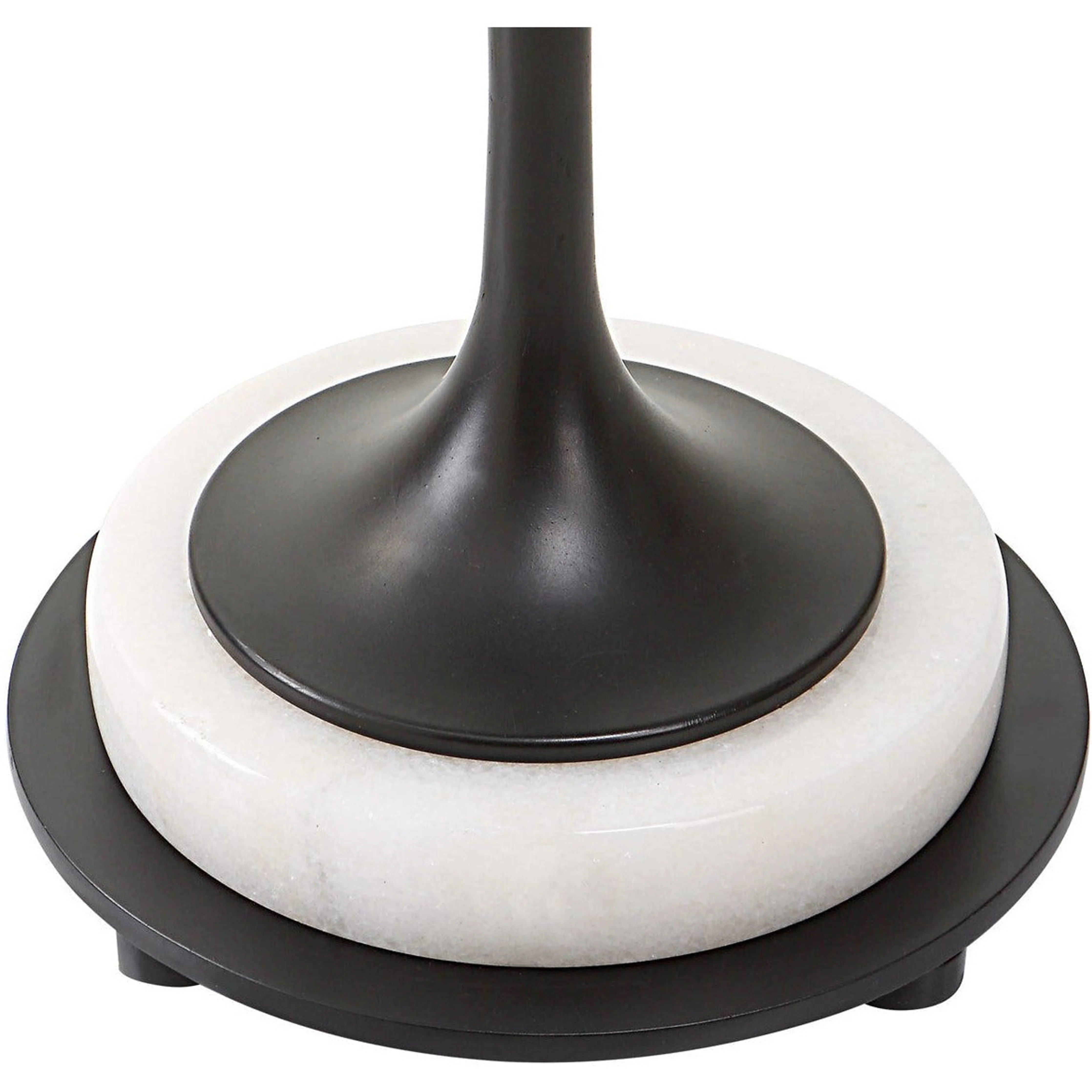 Uttermost Sentry White Marble Top With Antiqued Brushed Brass Iron Modern Round Accent Table - Image 3