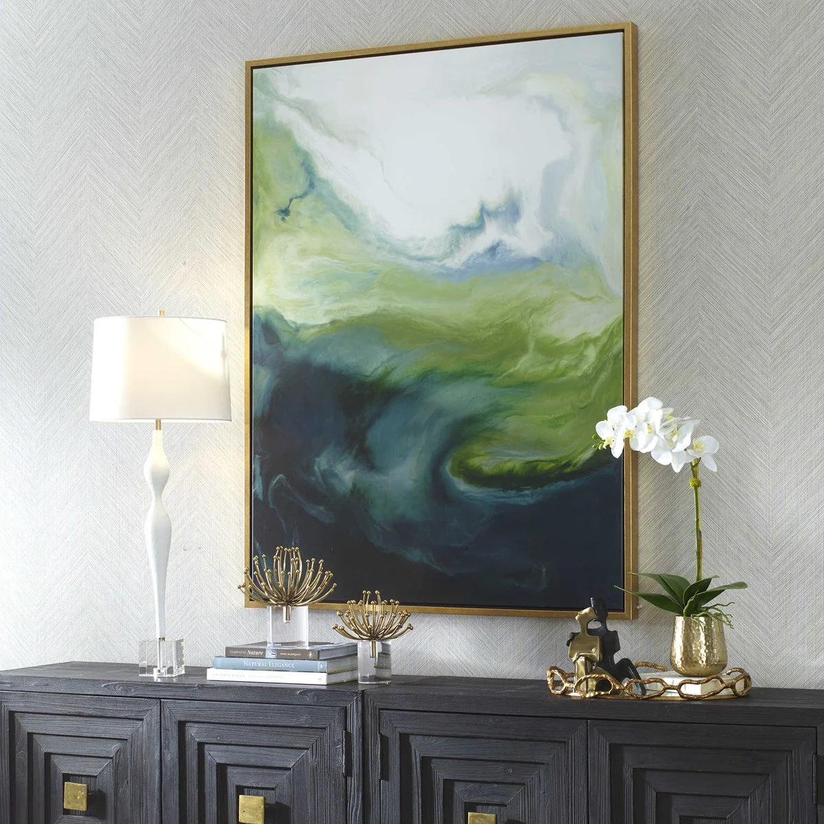 Uttermost Serene Green Framed Canvas - Image 3