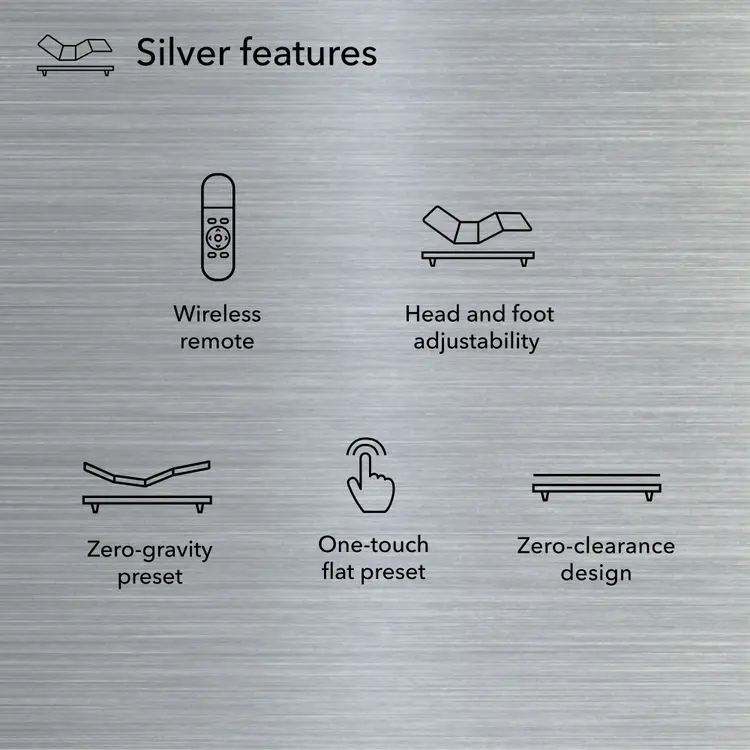Serta Baselogic Silver Adjustable Base Mattress Foundation ~ Available in Twin XL, Full, Queen, King and Cal King Sizes - Image 3