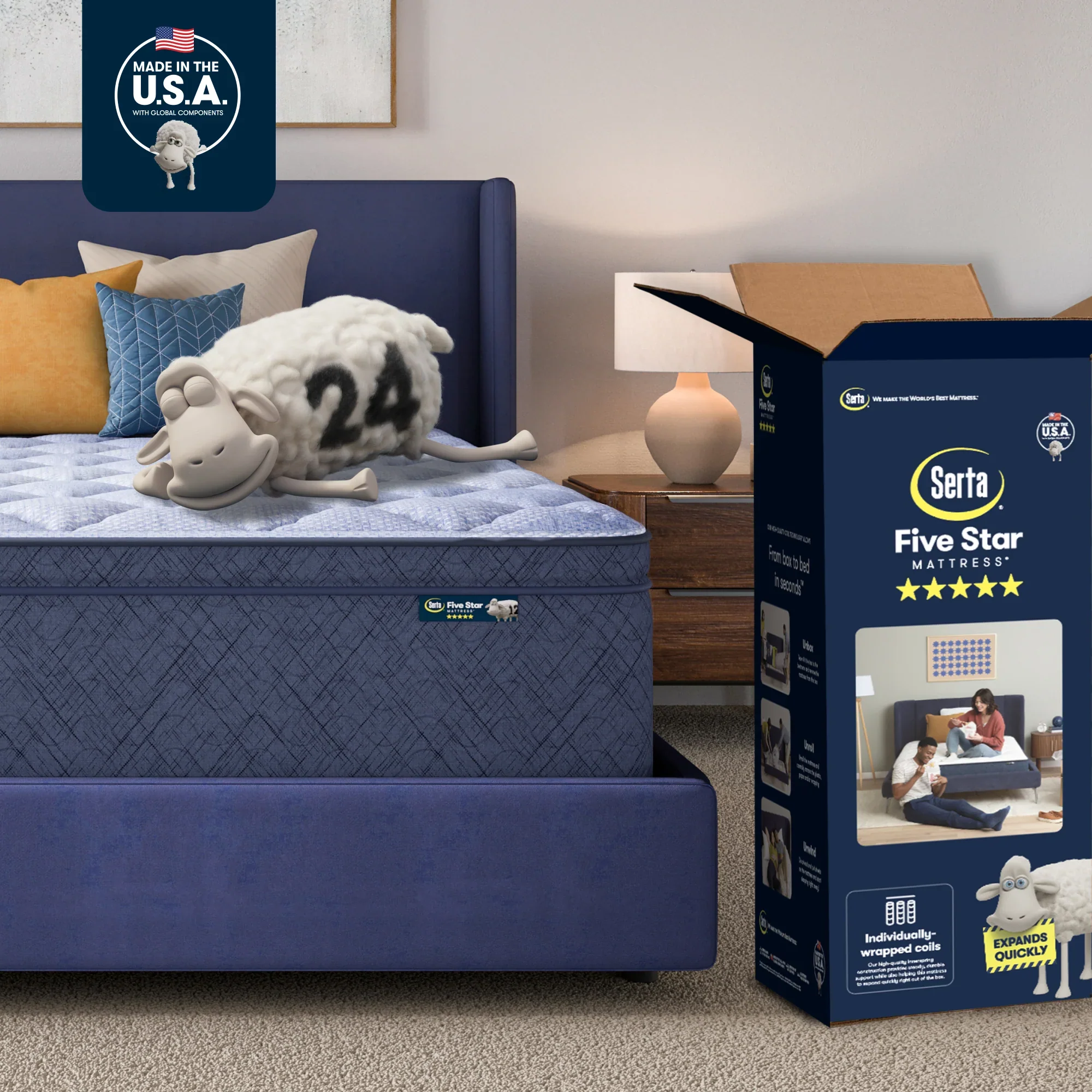 Serta Five Star Mattress Bed in a Box 16” Plush Pillow Top ~ Available in Twin, Twin XL, Full, Queen, King and Cal King Sizes