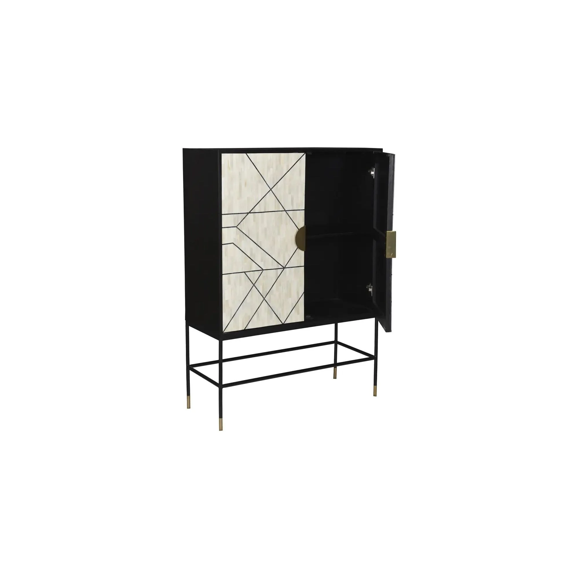 Moe’s Home Collection Shaws Cream and Black Cabinet - Image 2