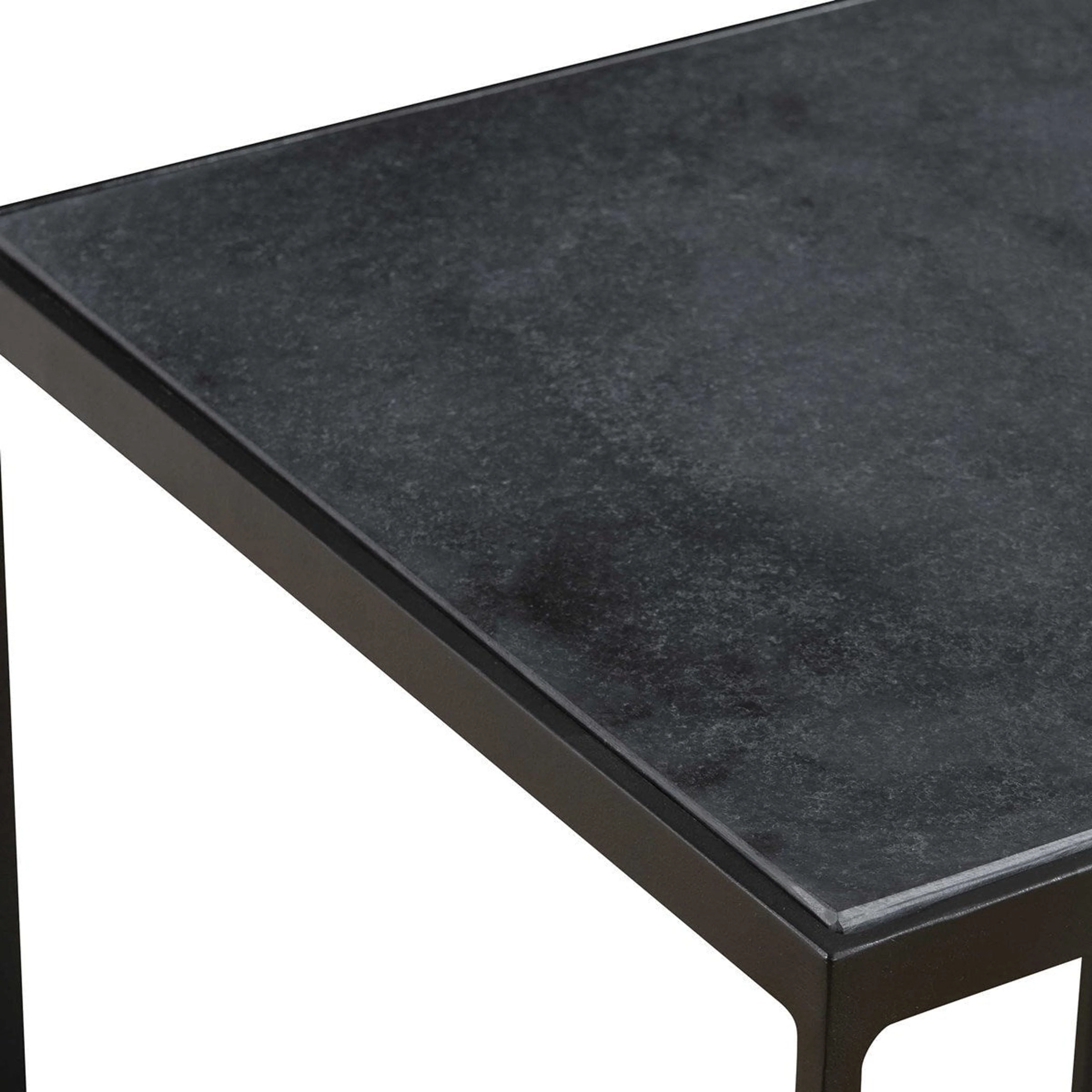 Uttermost Sherwood Black Marble Top With Matte Black Iron Modern Accent Table - Image 4