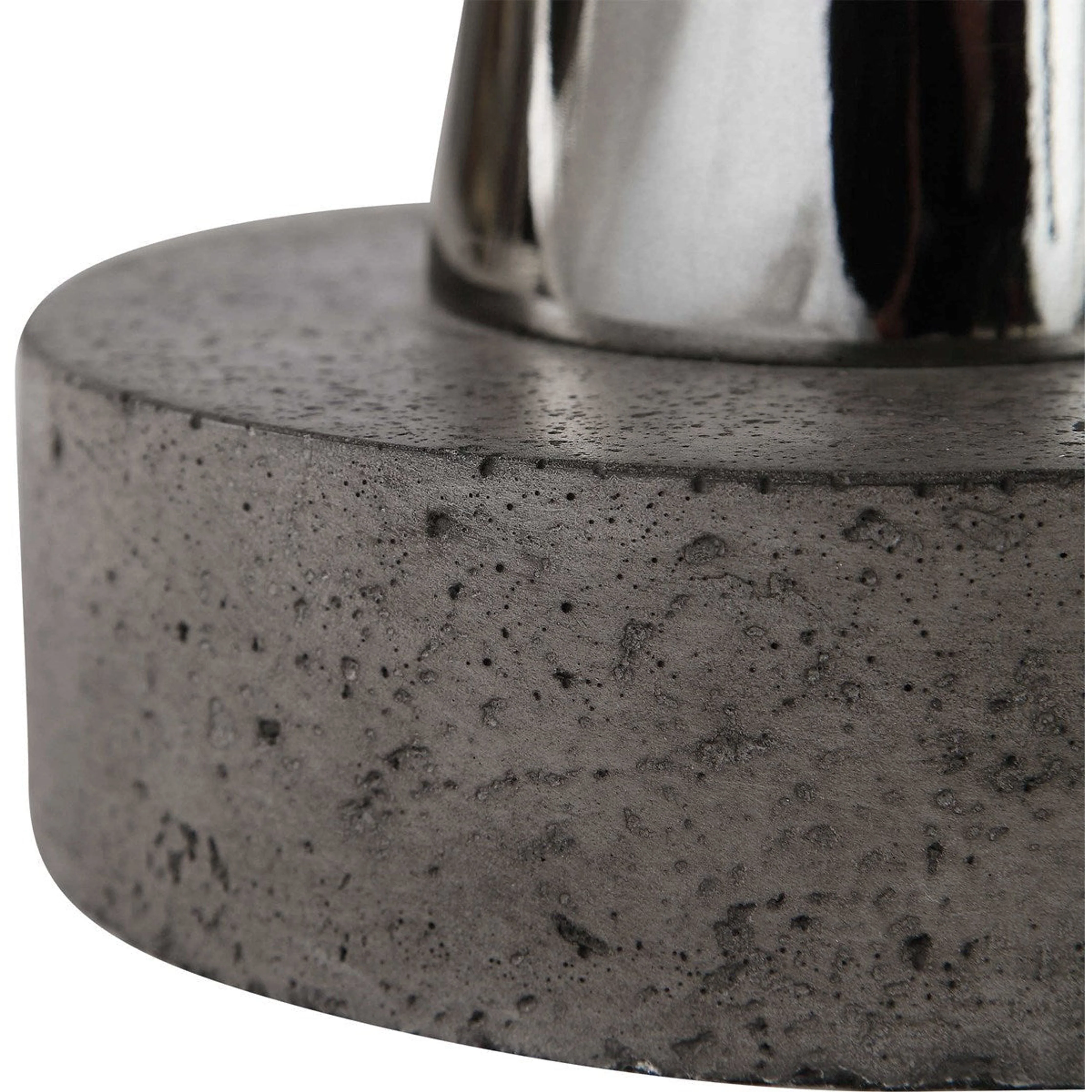 Uttermost Simons Aged Concrete Top With Black Nickel Base Modern Drink Table - Image 4