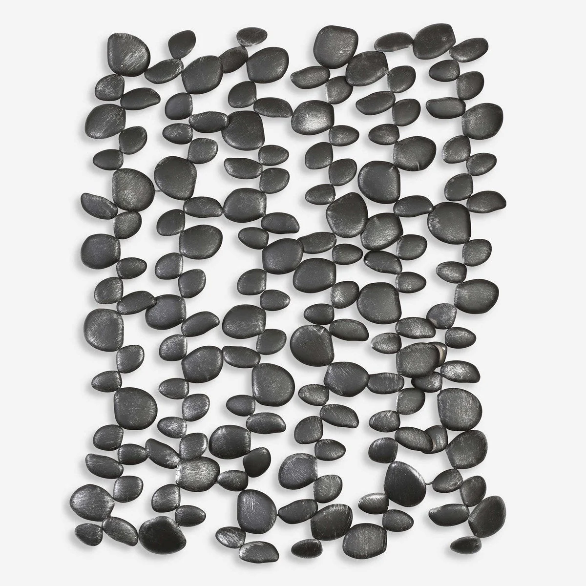 Uttermost Skipping Stones Charcoal Black Pebbles Metal Wall Decor - Image 2