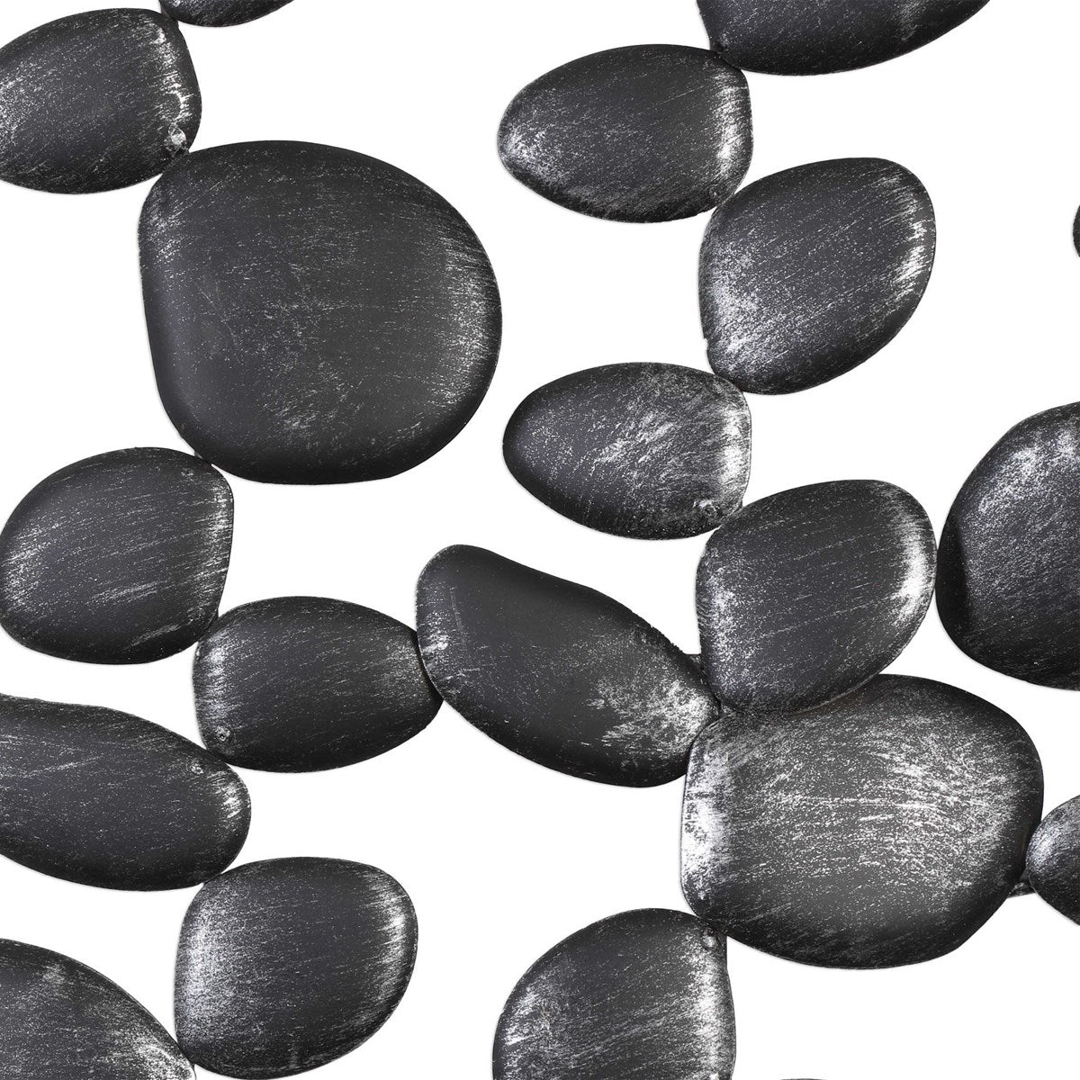 Uttermost Skipping Stones Charcoal Black Pebbles Metal Wall Decor - Image 4