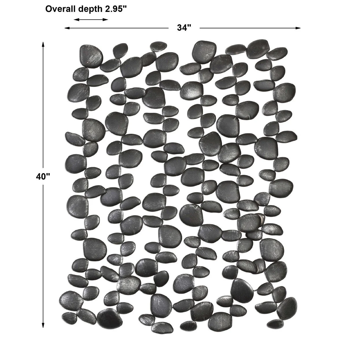 Uttermost Skipping Stones Charcoal Black Pebbles Metal Wall Decor - Image 5