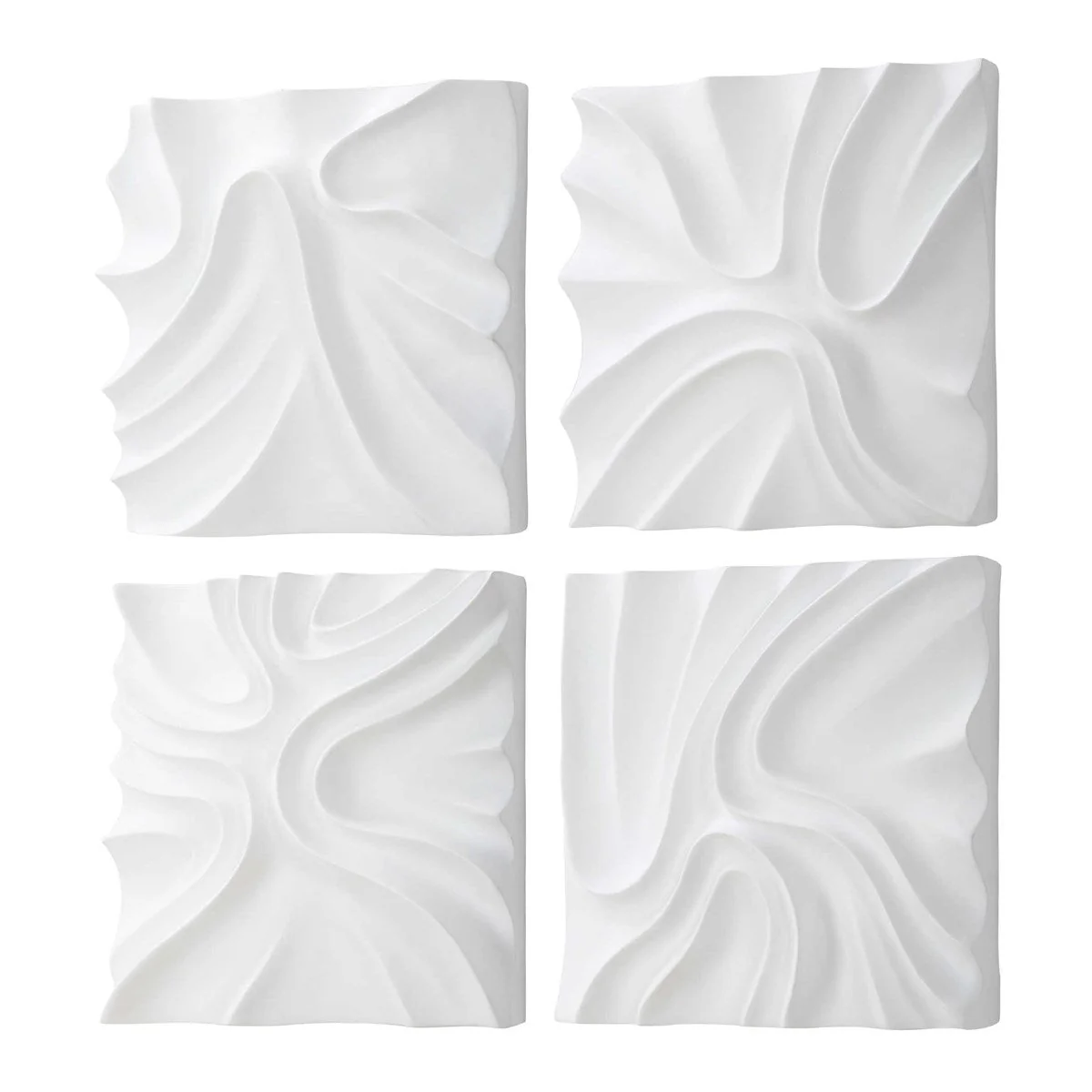 Uttermost Snowdrift Fresh White Set of 4 Wall Decor Panels - Image 3