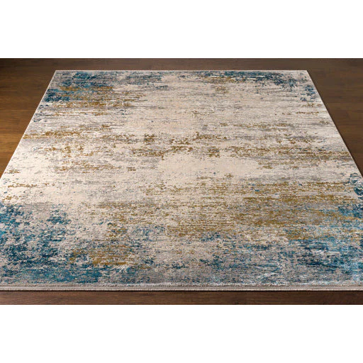 Surya Rugs Solar Collection Sky Blue, Dark Blue, Saffron, White, Gray & Charcoal Area Rug SOR-2301 - Image 8
