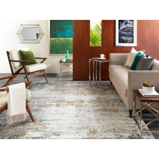 Surya Rugs Solar Collection Charcoal, Gray, Saffron & White Area Rug SOR-2302 - Image 11
