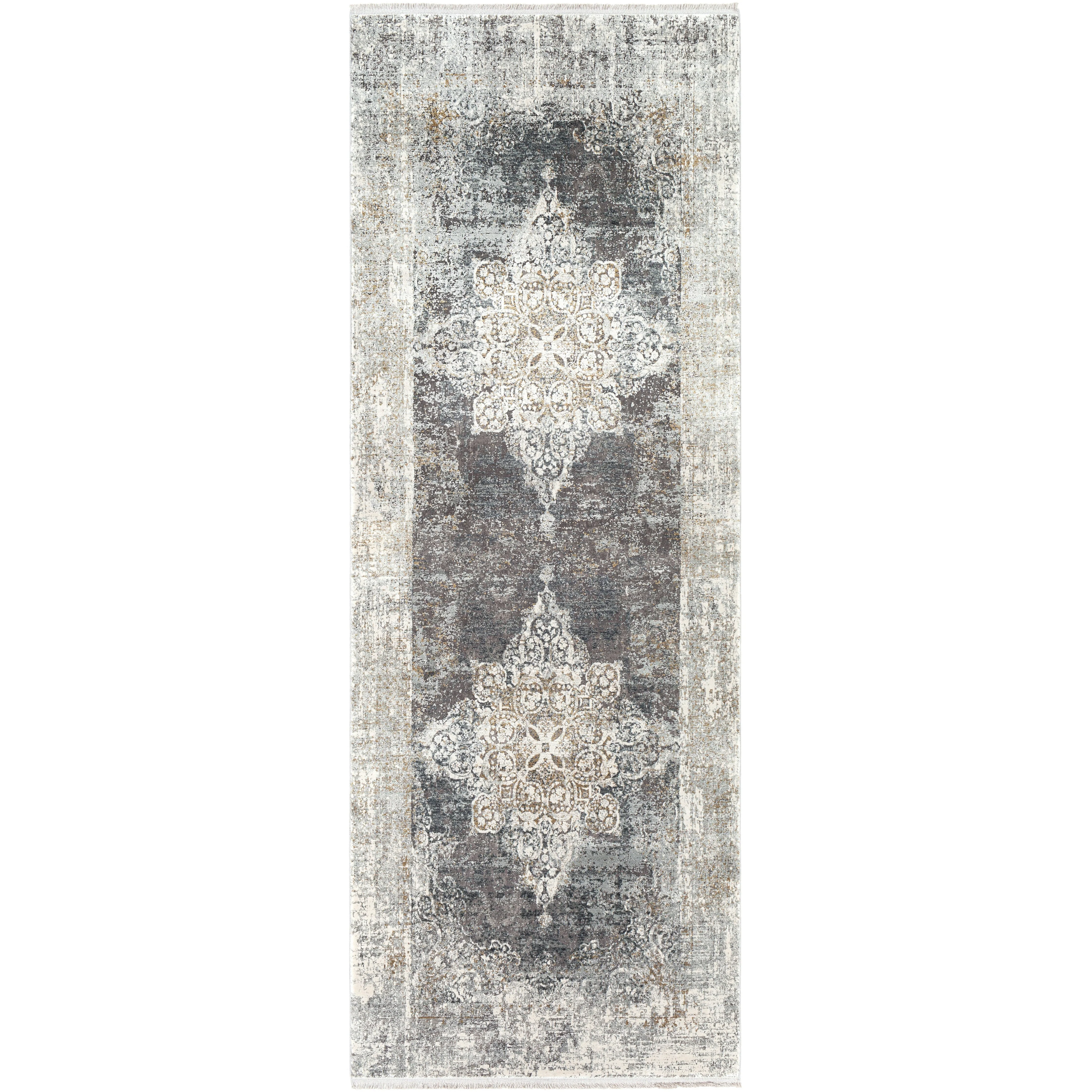 Surya Rugs Solar Collection Black, Gray, Charcoal, Saffron & White Area Rug SOR-2305 - Image 2