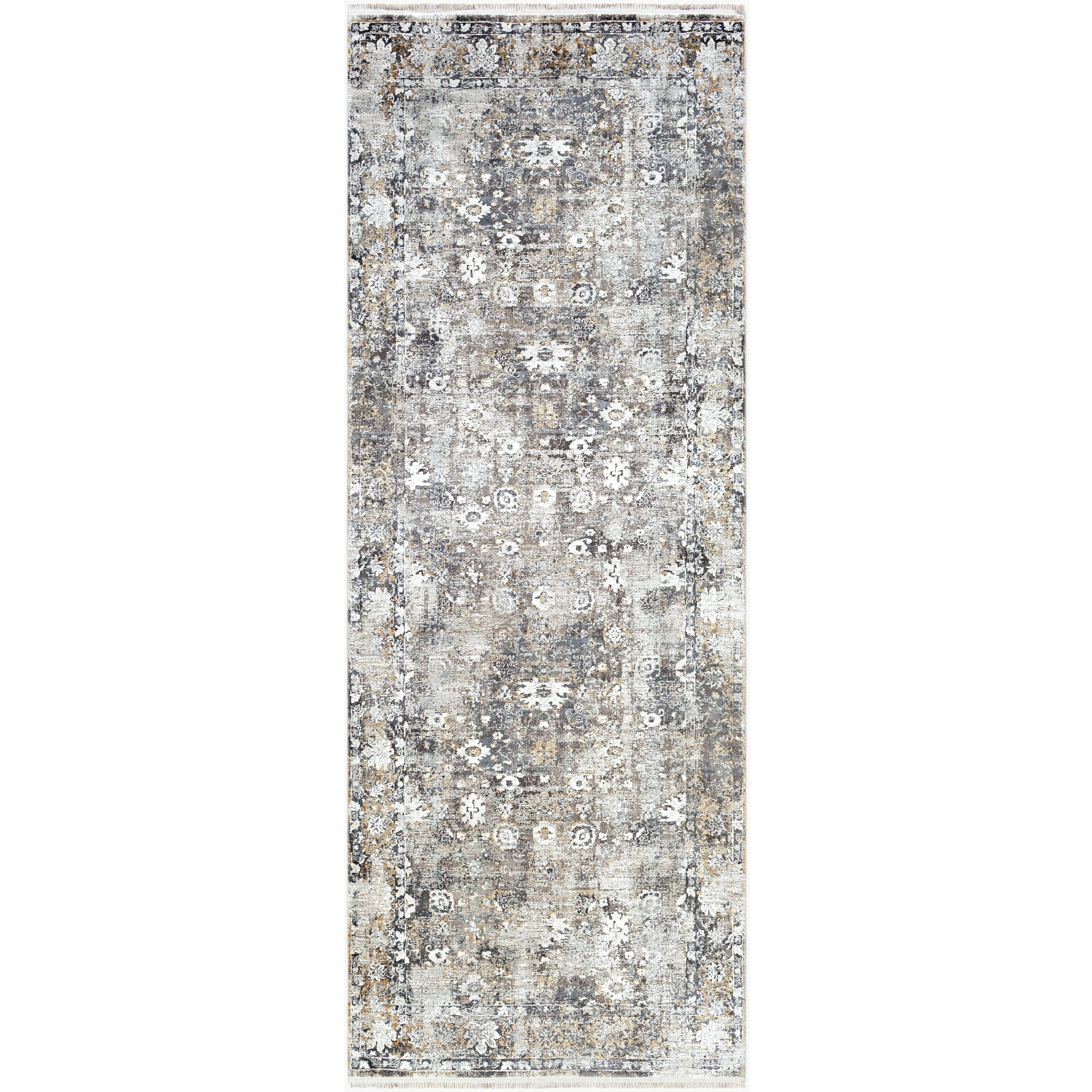 Surya Rugs Solar Collection Black, Gray, Charcoal, Saffron, White & Light Gray Area Rug SOR-2308 - Image 2