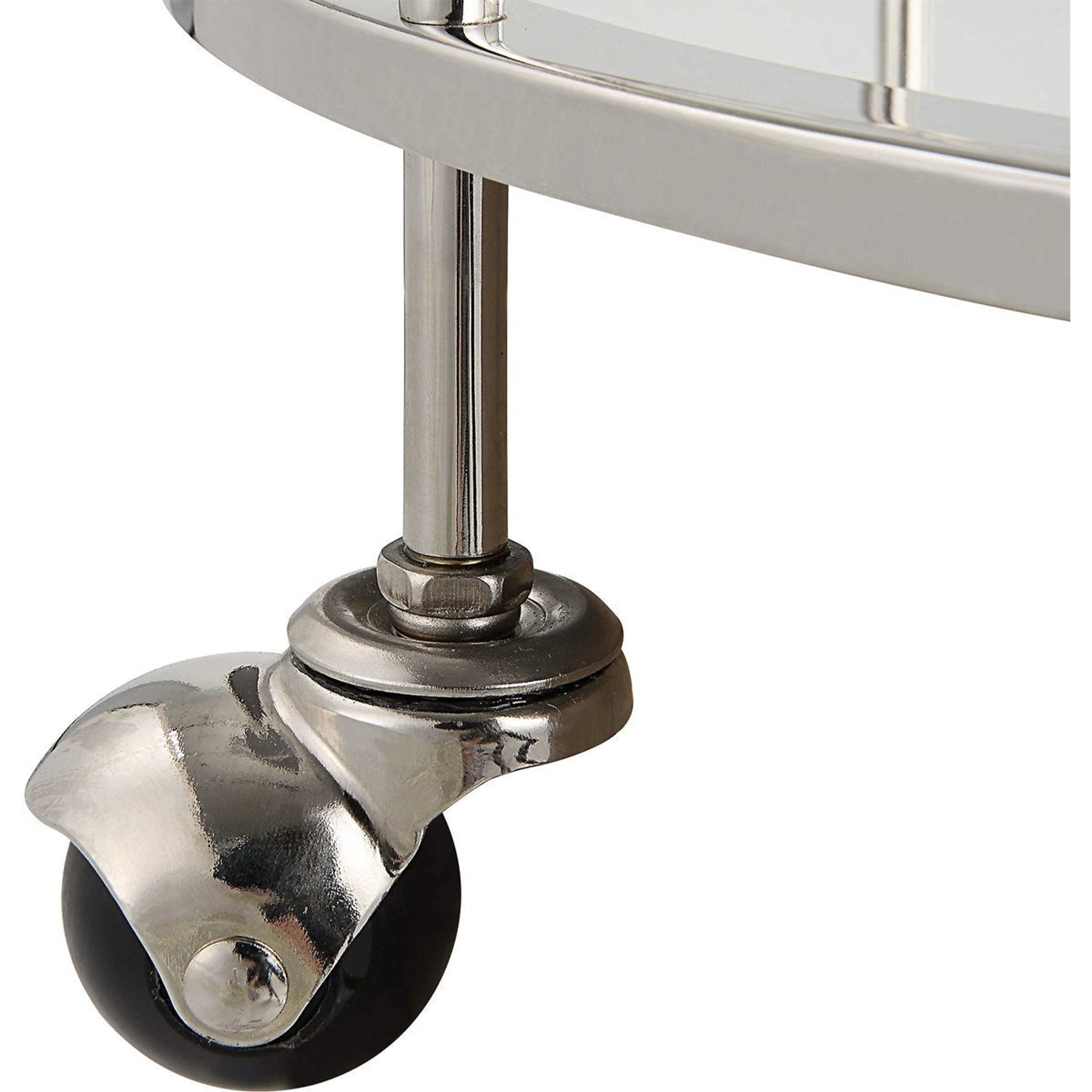 Uttermost Spritz Polished Chrome With Mirrored Shelves Bar Cart - Image 6
