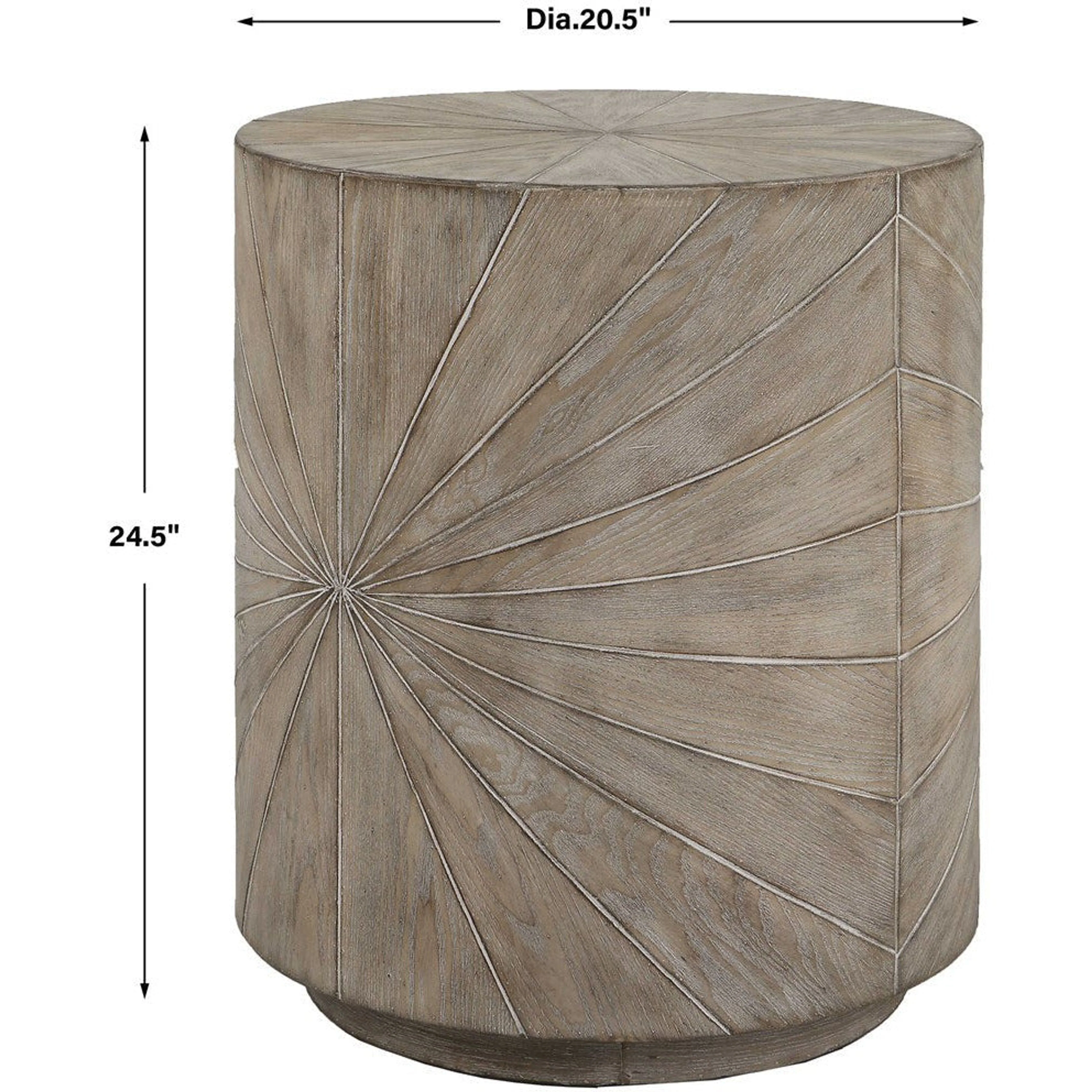 Uttermost Starshine Warm Gray Fir Wood Starburst Rustic Side Table - Image 7