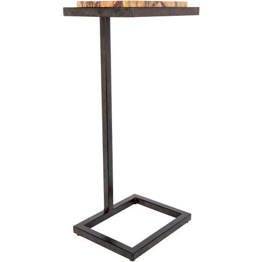 Surya Stone Age Modern Brown Marble Top With Brown Metal Base Accent Side Table AGE-001 - Image 4
