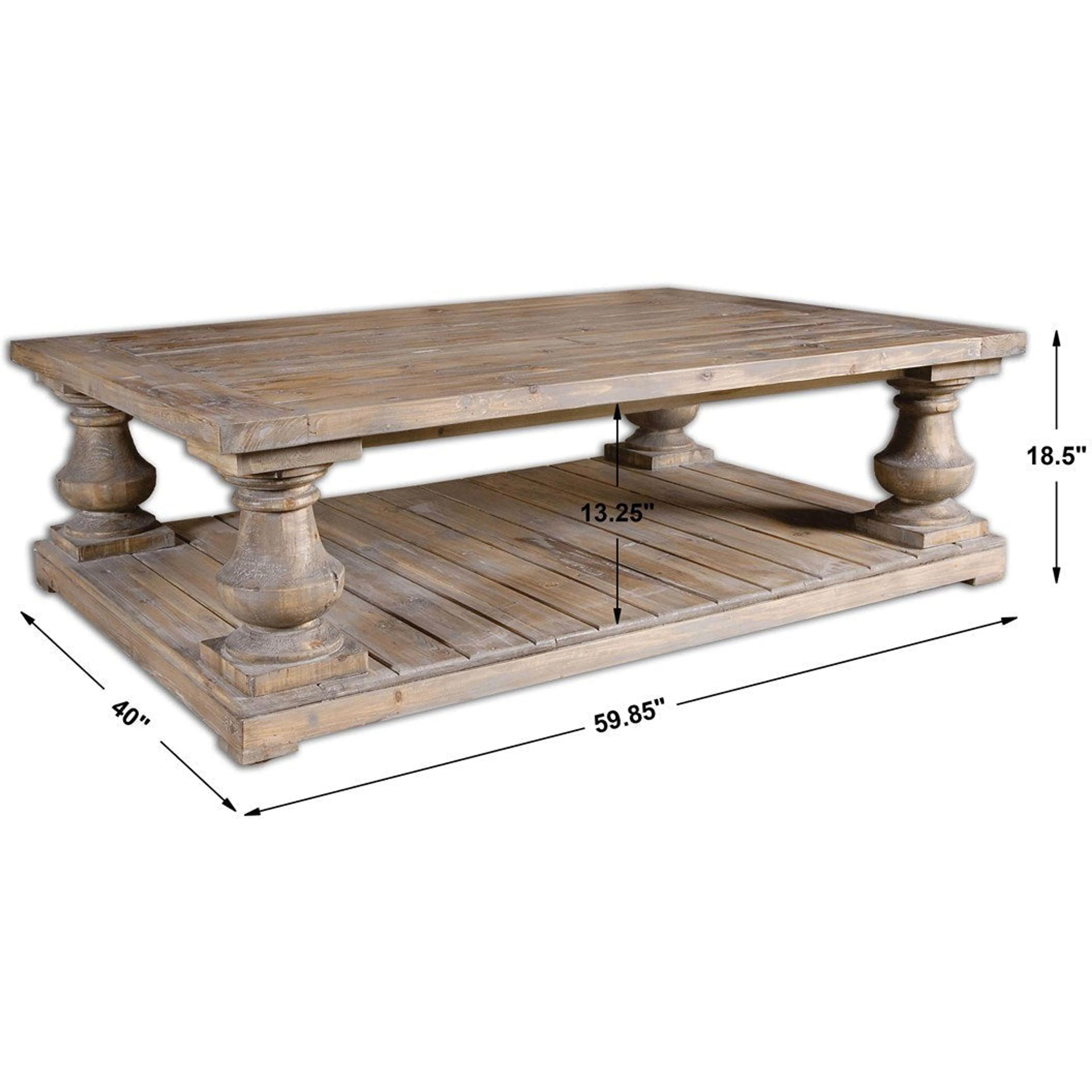 Uttermost Stratford Reclaimed Wood Rustic Coffee Table - Image 7