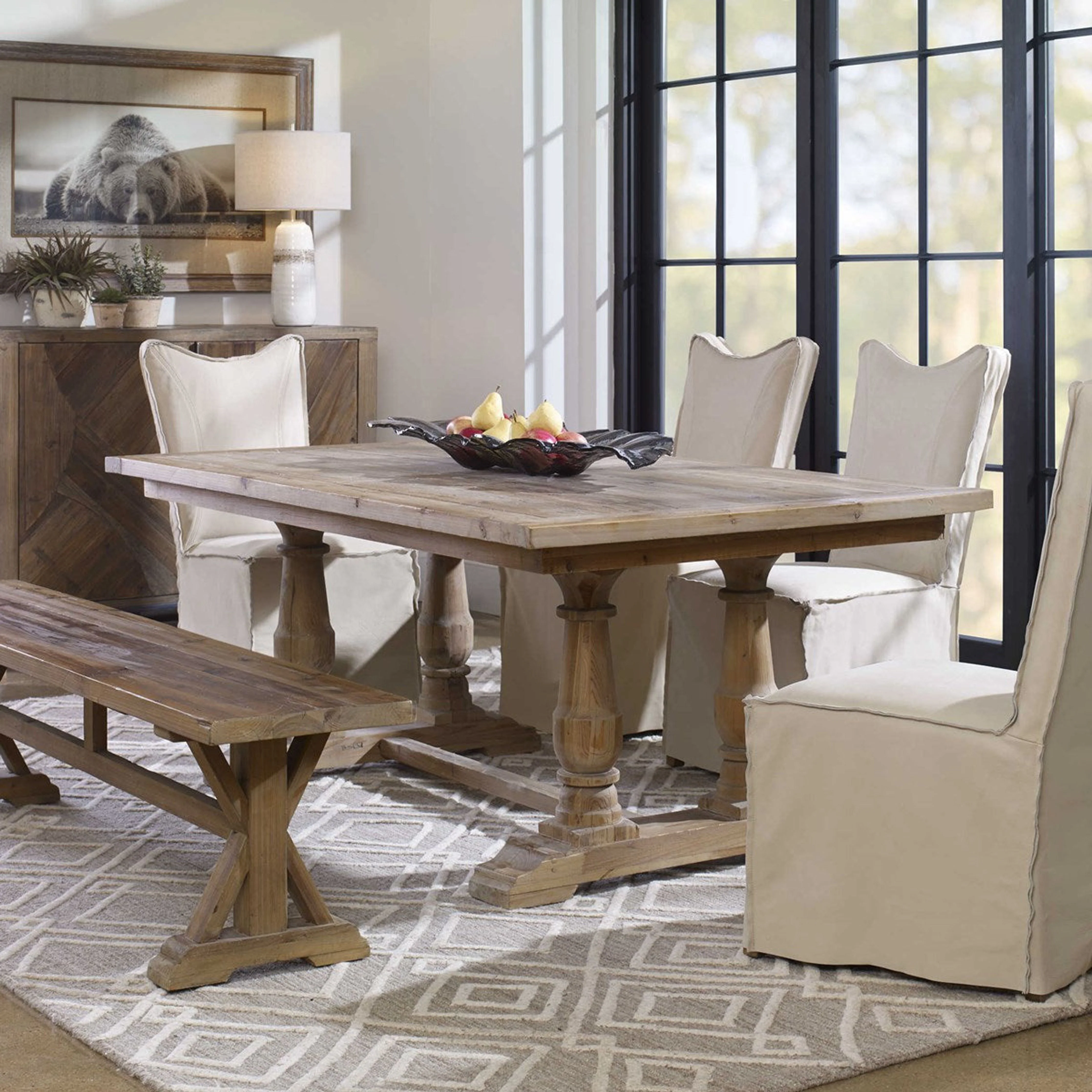 Uttermost Stratford Reclaimed Wood Rustic Dining Table - Image 2